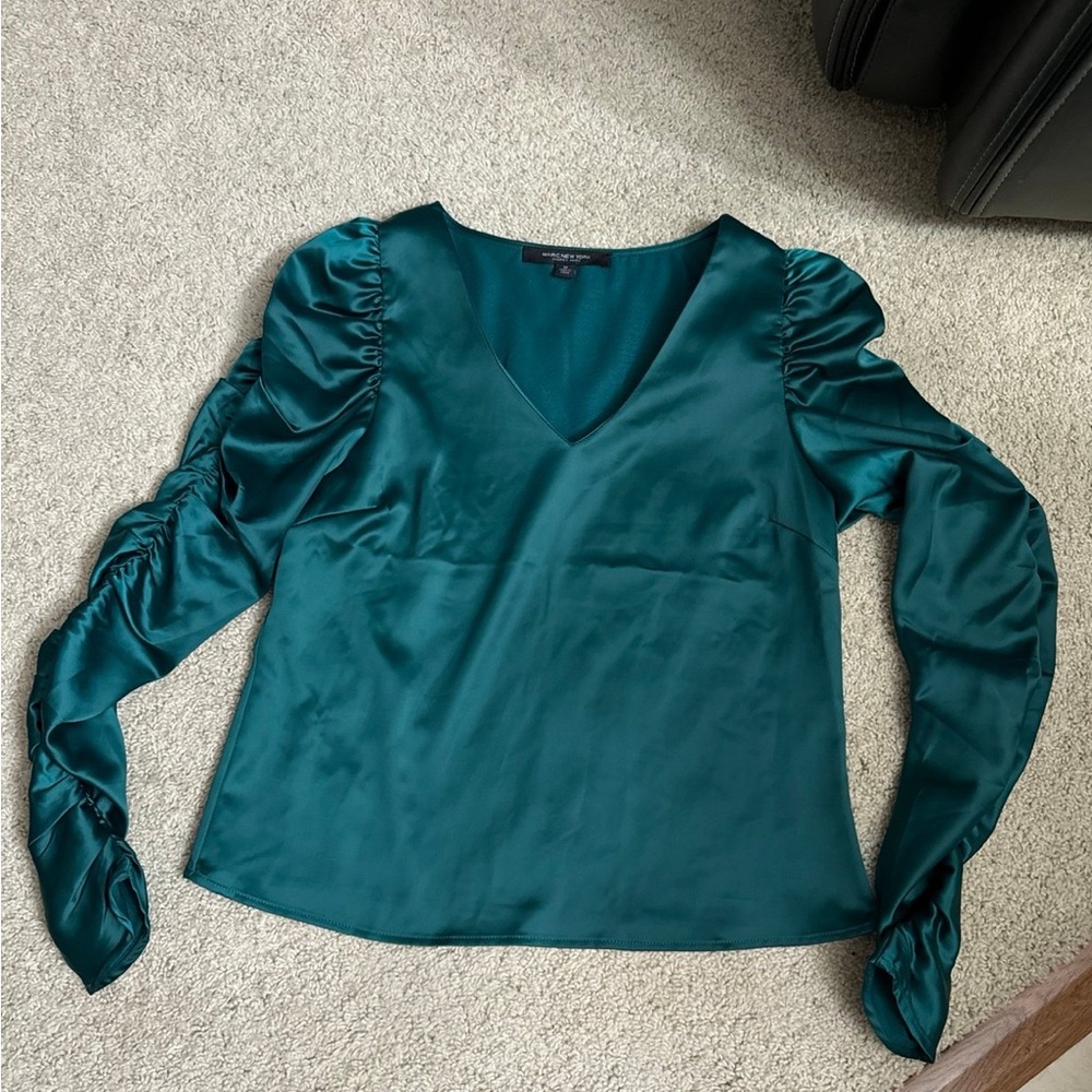 Marc New York Satin Green Top